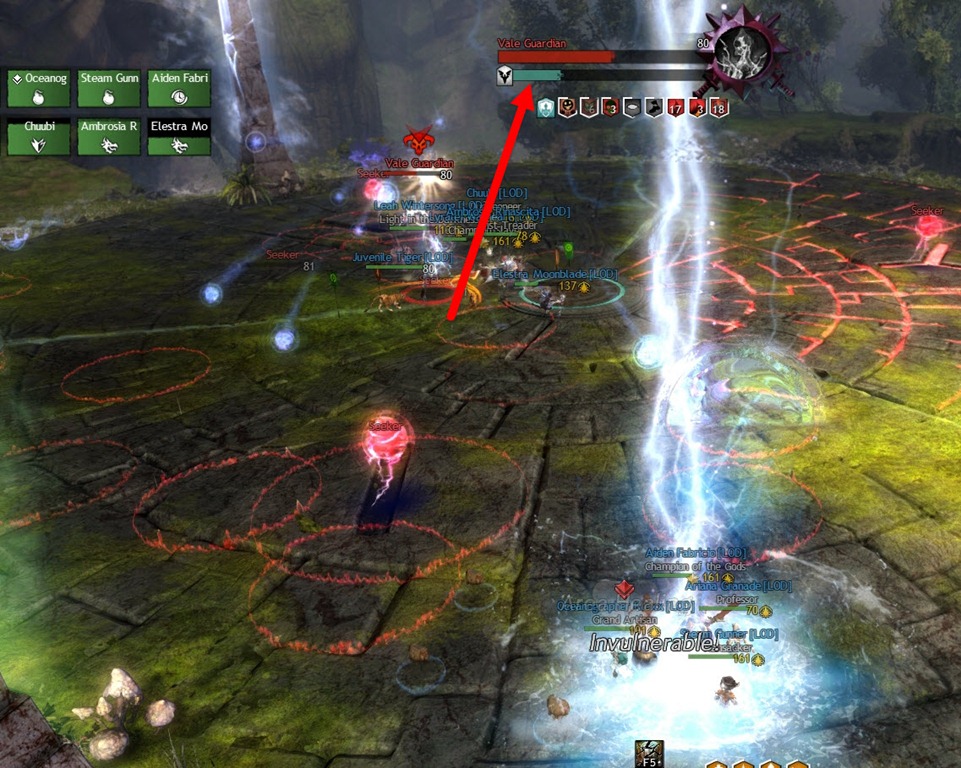 Breakbar do Vale Guardian durante a Magic Storm