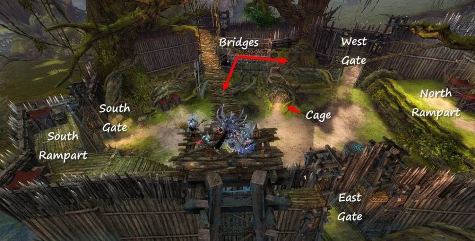 Posições no forte antes do encounter